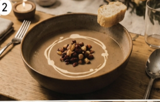 Maronensuppe  mit Rote-Bete-Relish