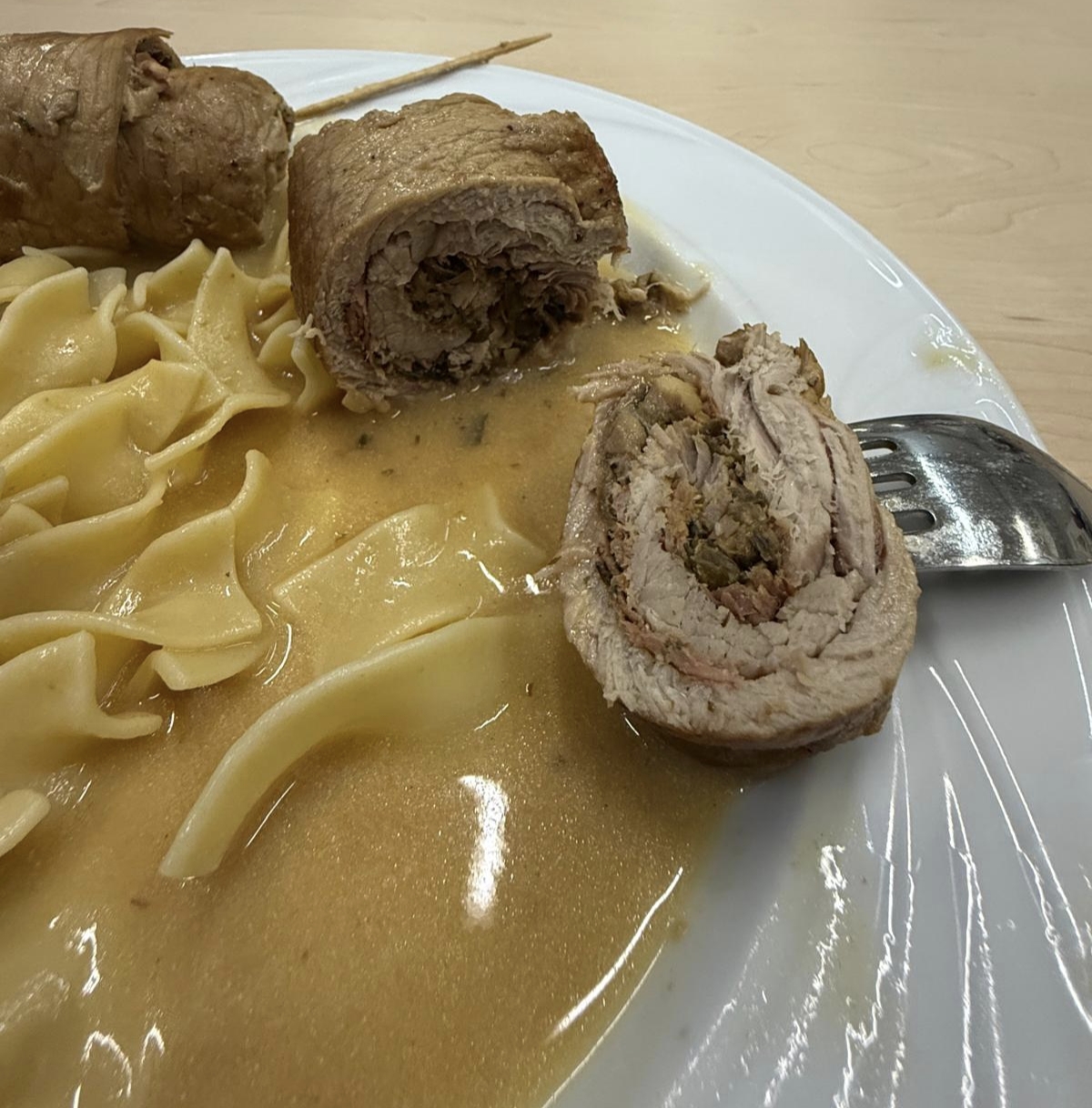 Rolladen mit Pasta
