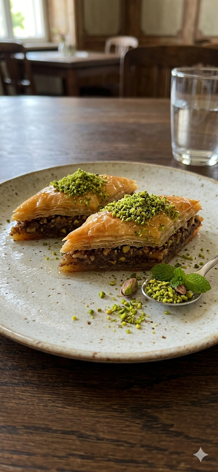 Baklava mit Pistazien.