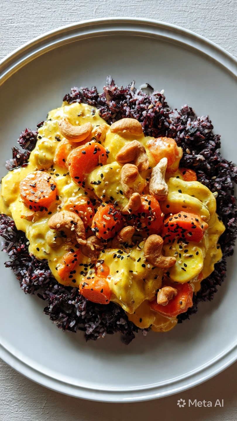 Möhrencurry mit Banane und Cashewkernen