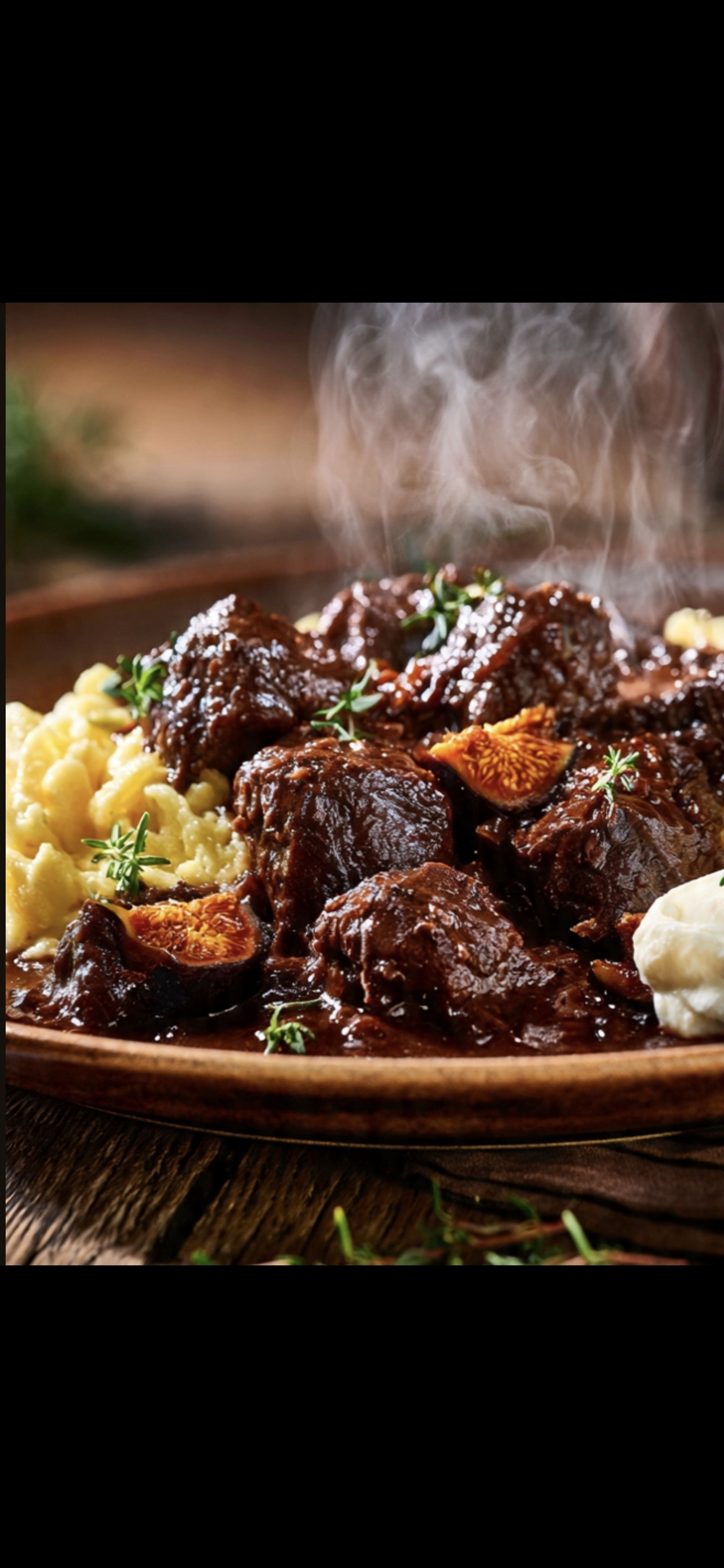 Hirschragout mit Feigen.