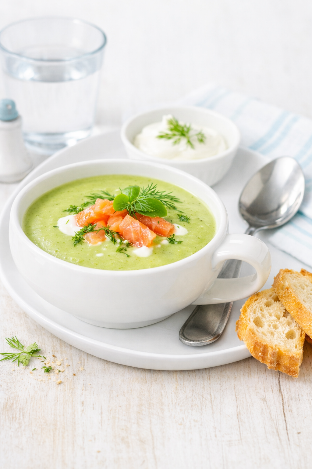 Wasabi-Kartoffelsuppe mit Lachs