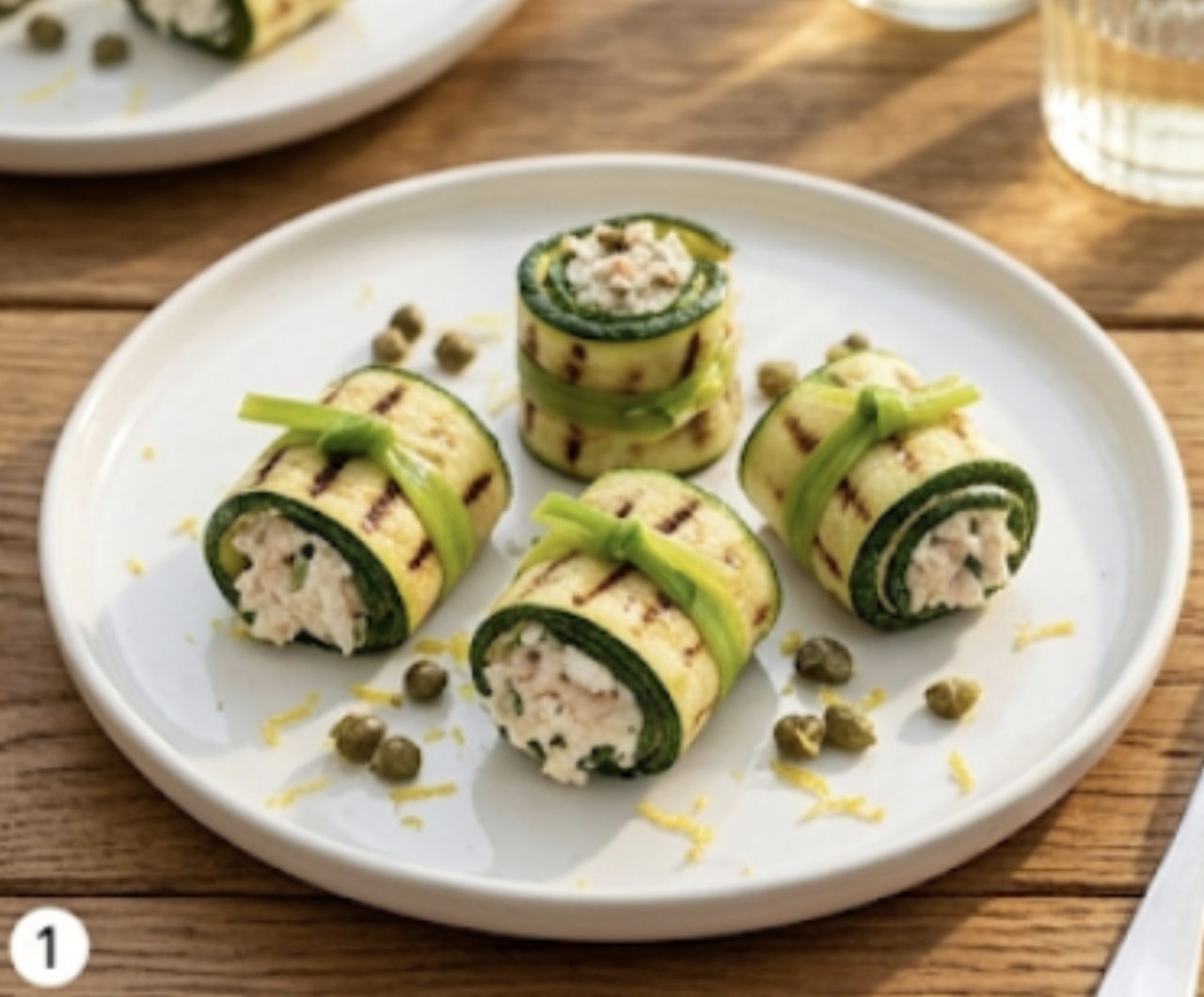Zucchiniröllchen mit Ricotta und Thunfisch